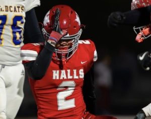 Carson Pearce (Halls): 13 tackles, 3 sacks, TFL in win over Central