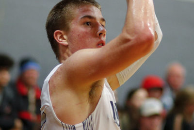 Grant Ledford shoots for Grace Christian in the Rams' game at Oak Hill Academy. (photo: Danny Parker).