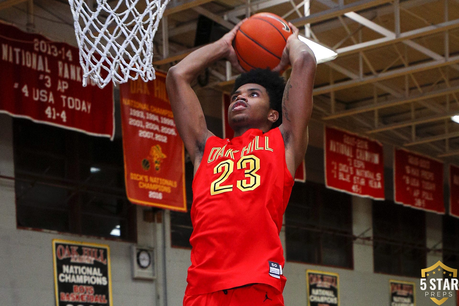 Oak Hill's Darrick Jones Jr. goes in for the dunk on Saturday, Dec. 15, 2018, against visiting Grace Christian Academy. (Photo: Danny Parker)