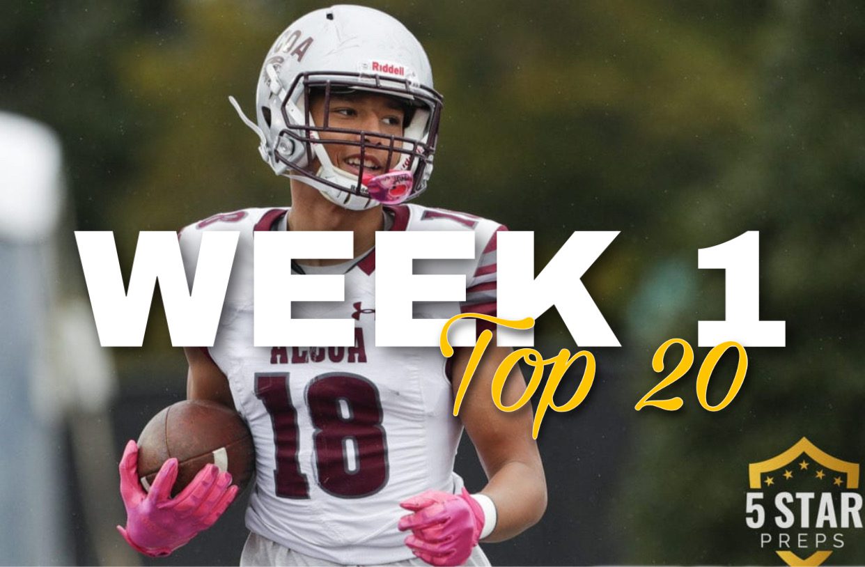 WEEK 1 (2021) 5Star Preps Top 20 Football Teams Five Star Preps