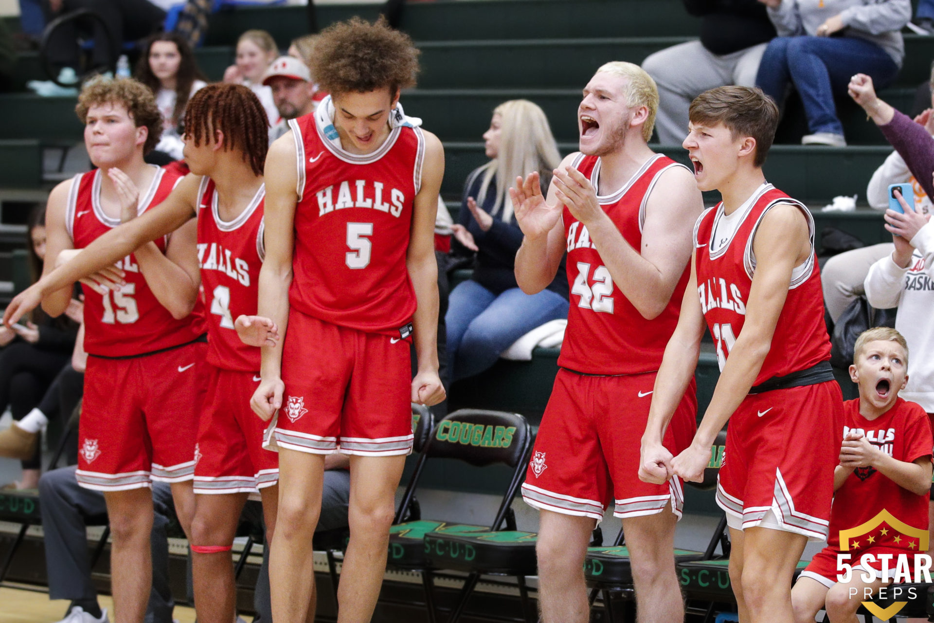 Caleb Shaffer (19 points), team foul shots save the day; Halls holds on