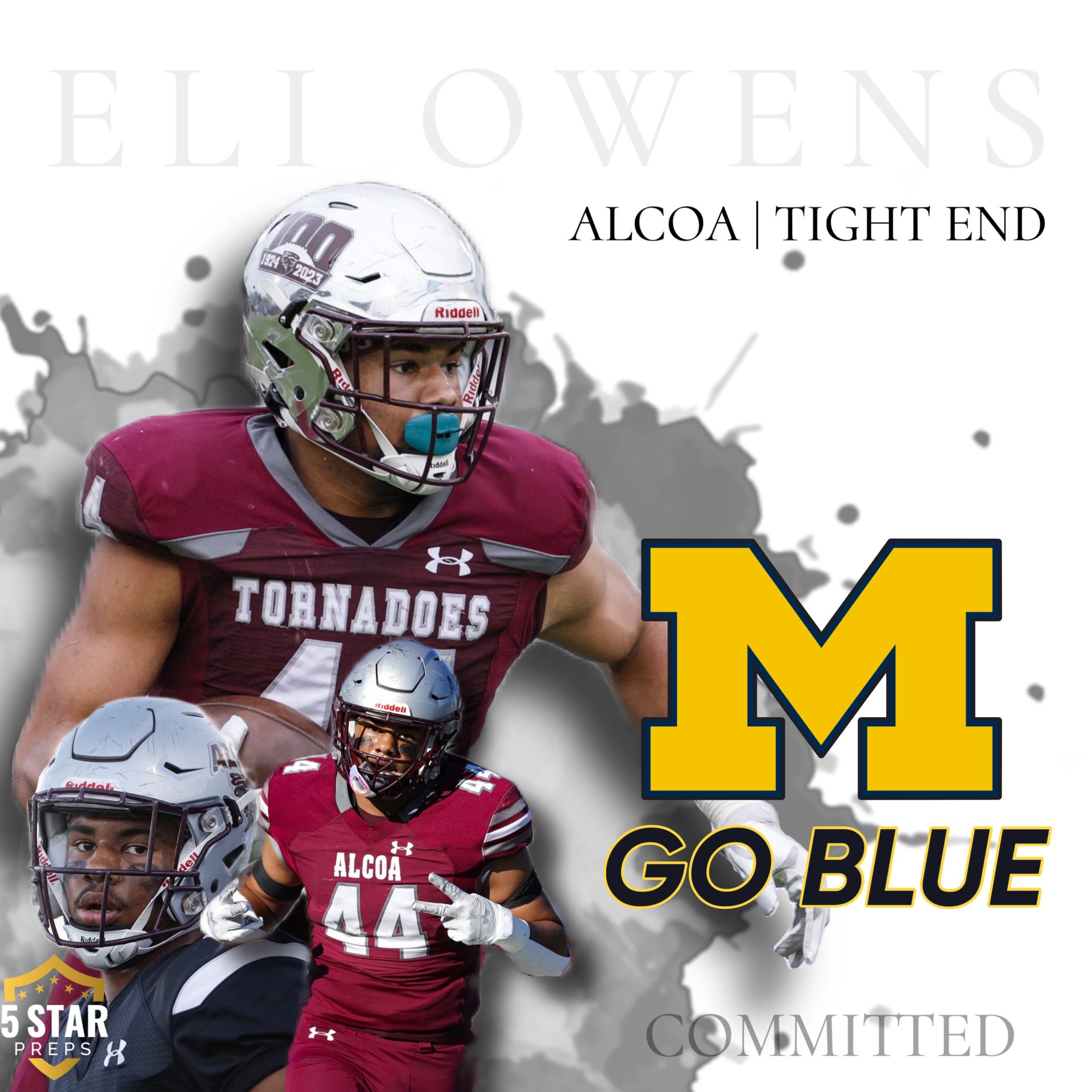 Alcoa 2025 tight end Eli Owens verbally commits to the University of  Michigan Wolverines - Five Star Preps