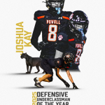 Joshua Kay is the 5Star Preps Defensive Underclassman of the Year, presented by Jeremy Cox/THRIVENT. (Graphic created by Logan Finn. Photos taken by Myah Wilson)